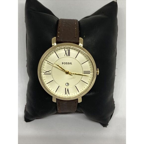 Fossil Jacqueline ES3434 Women's Brown Leather Analog Dial Quartz Watch UC112 - Picture 1 of 12